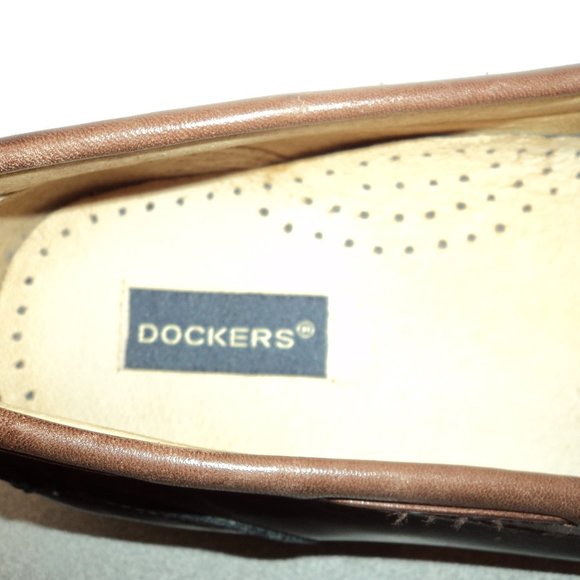 Dockers Men's 11 M Leather Loafers Shoes Black Brown Slip On Tassels Heels - Picture 7 of 13